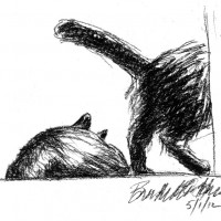 sketch of two cats