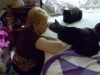 cat and person