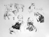 pencil collage of person and animals