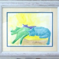matted and framed watercolor