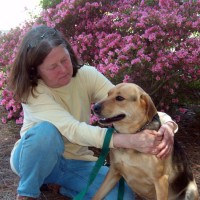 woman and dog