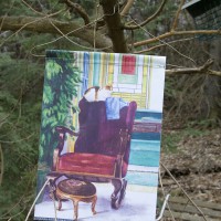 garden flag with cat