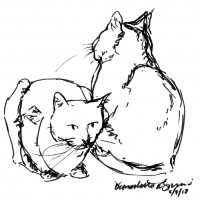 "I've Got Your Back", brush marker, 7" x 6.5" © Bernadette E. Kazmarski
