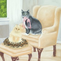 illustration with two cats