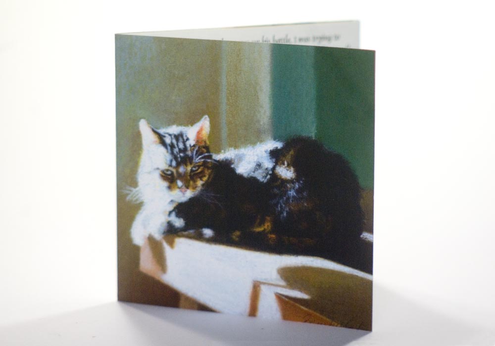 card with cat image
