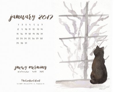 "Snowy Morning" desktop calendar, 1280 x 1024 for square and laptop monitors.