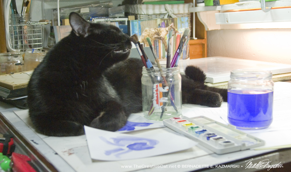 Mewsette checks the brushes for signs of interesting things.