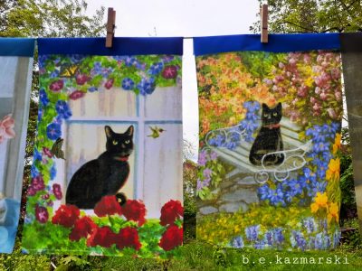 cat garden flags