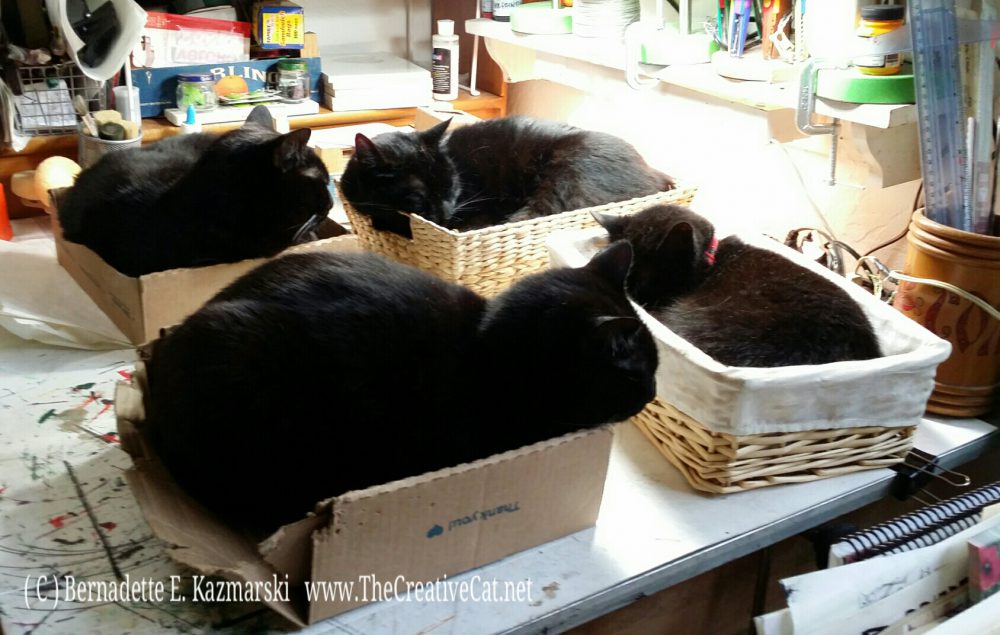Neatly packed in their baskets.