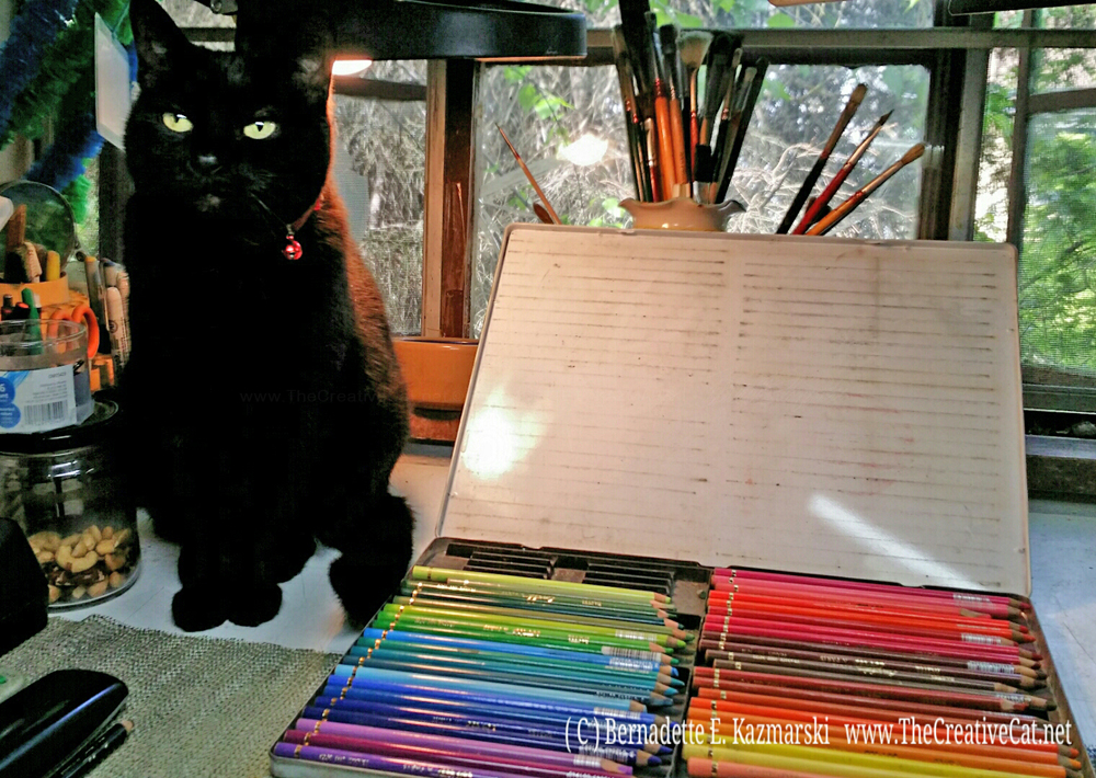 Mimi with my pastels.
