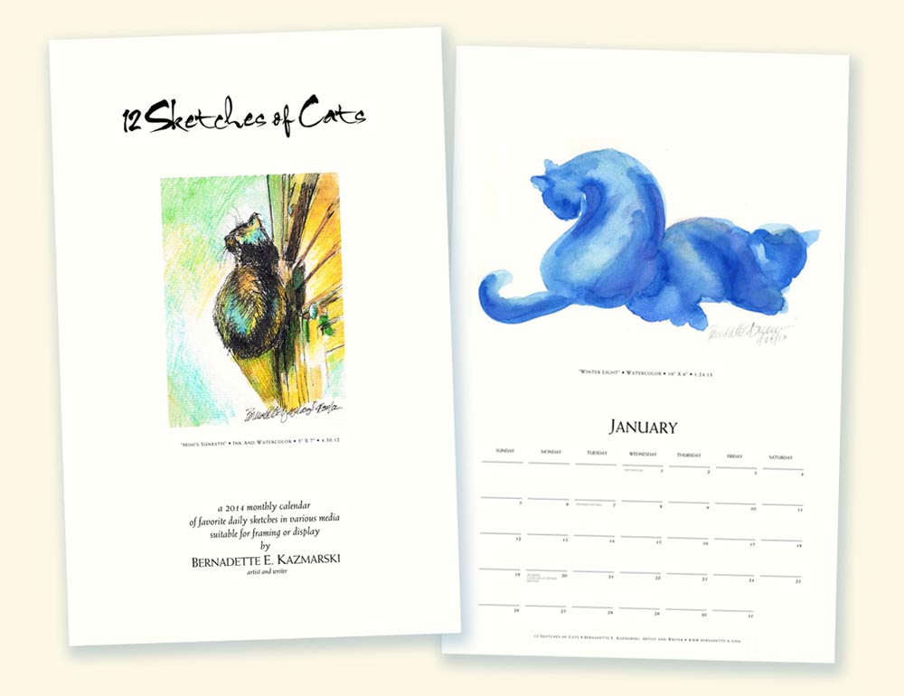 "12 Sketches of Cats Calendar"