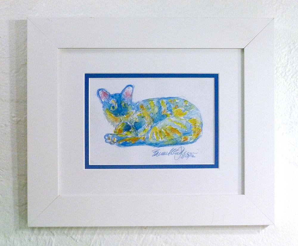 matted and framed watercolor
