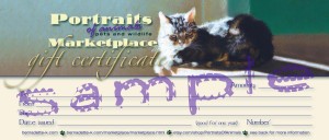 sample gift certificate for portraits of animals