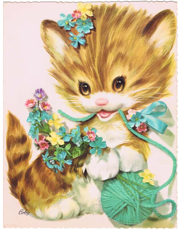 image of kitten birthday card
