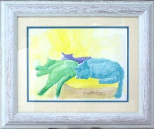 matted and framed watercolor