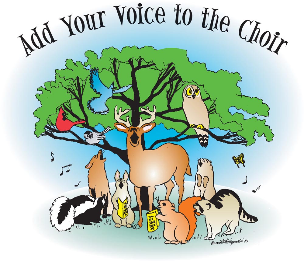 color illustration of animals singing