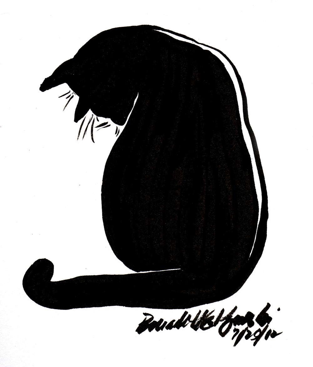 ink sketch of cat