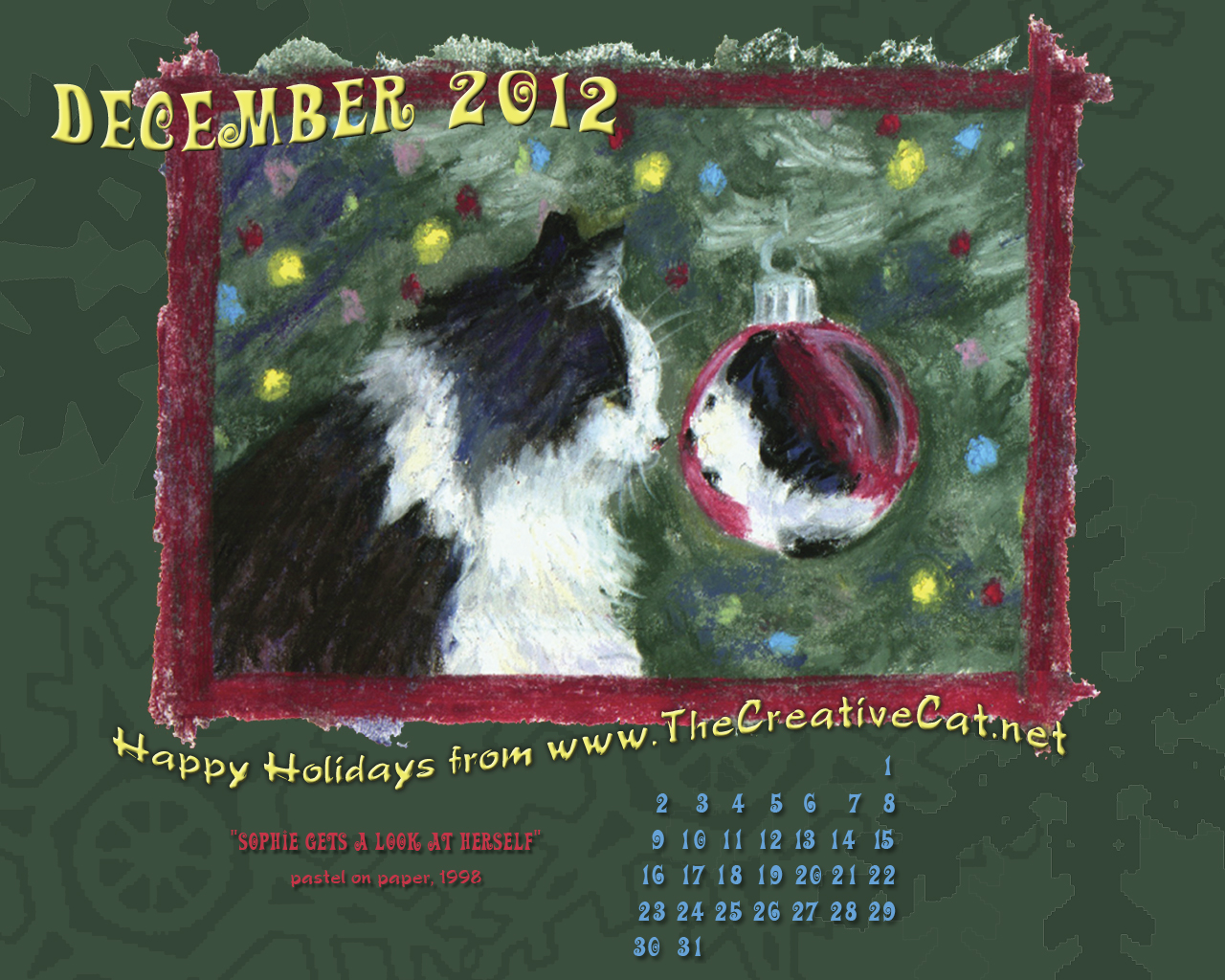 christmas cat desktop calendar