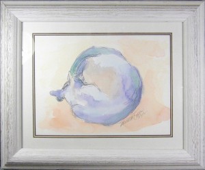 framed watercolor of cat