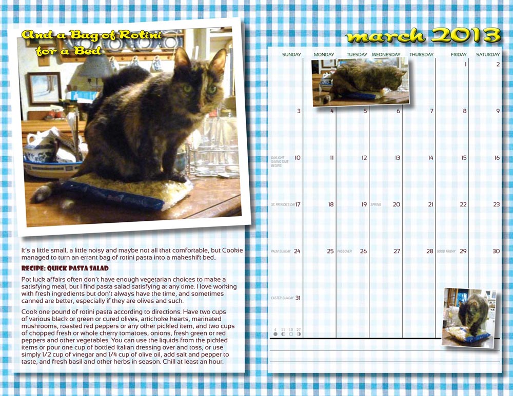 two-page spread from calendar