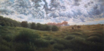pastel painting of summer landscape