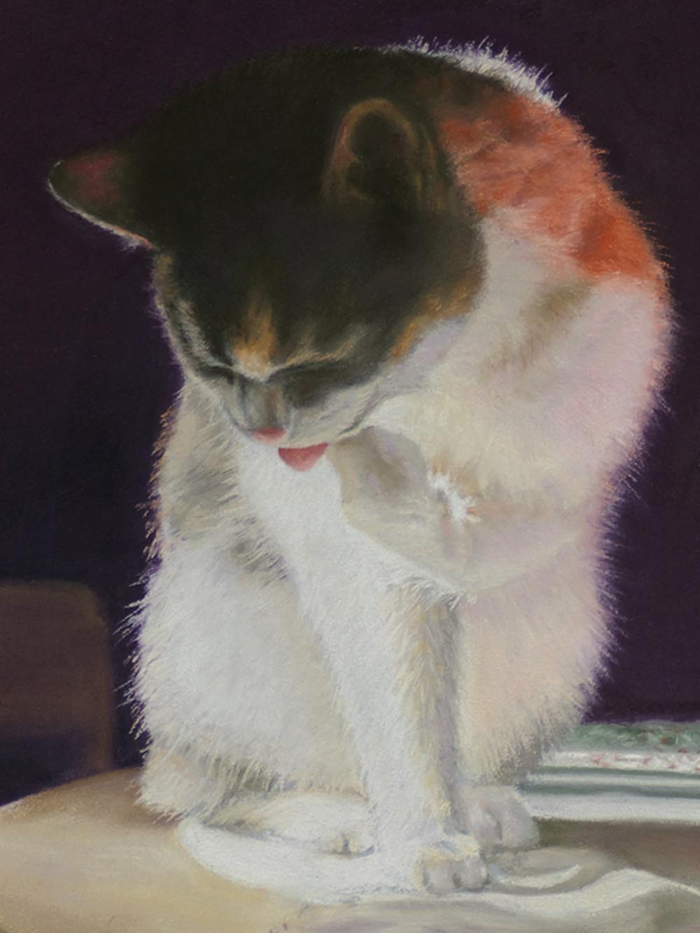 detail of cat in painting