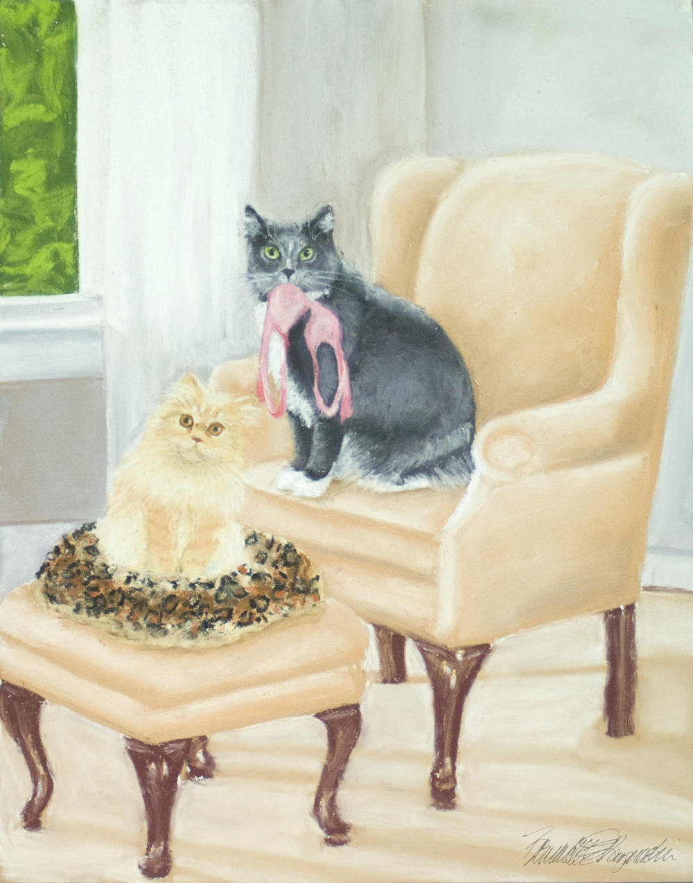 illustration with two cats