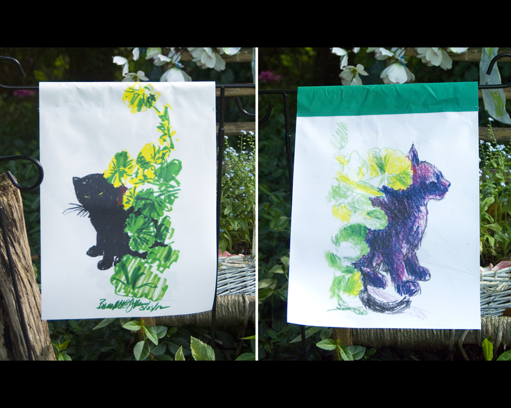 cat garden flags