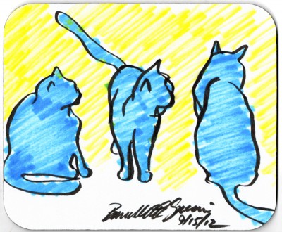 Three Blue Cats mousepad