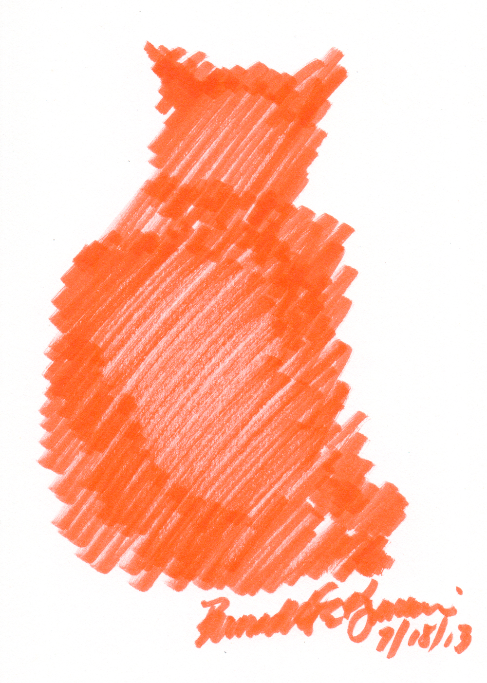 marker sketch of cat silhouette in orange