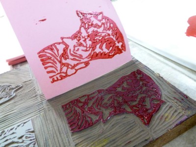 printing with linoleum block