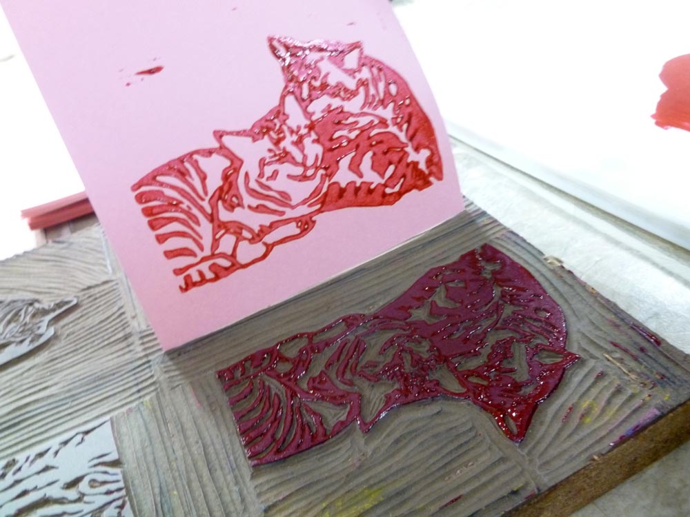 printing with linoleum block