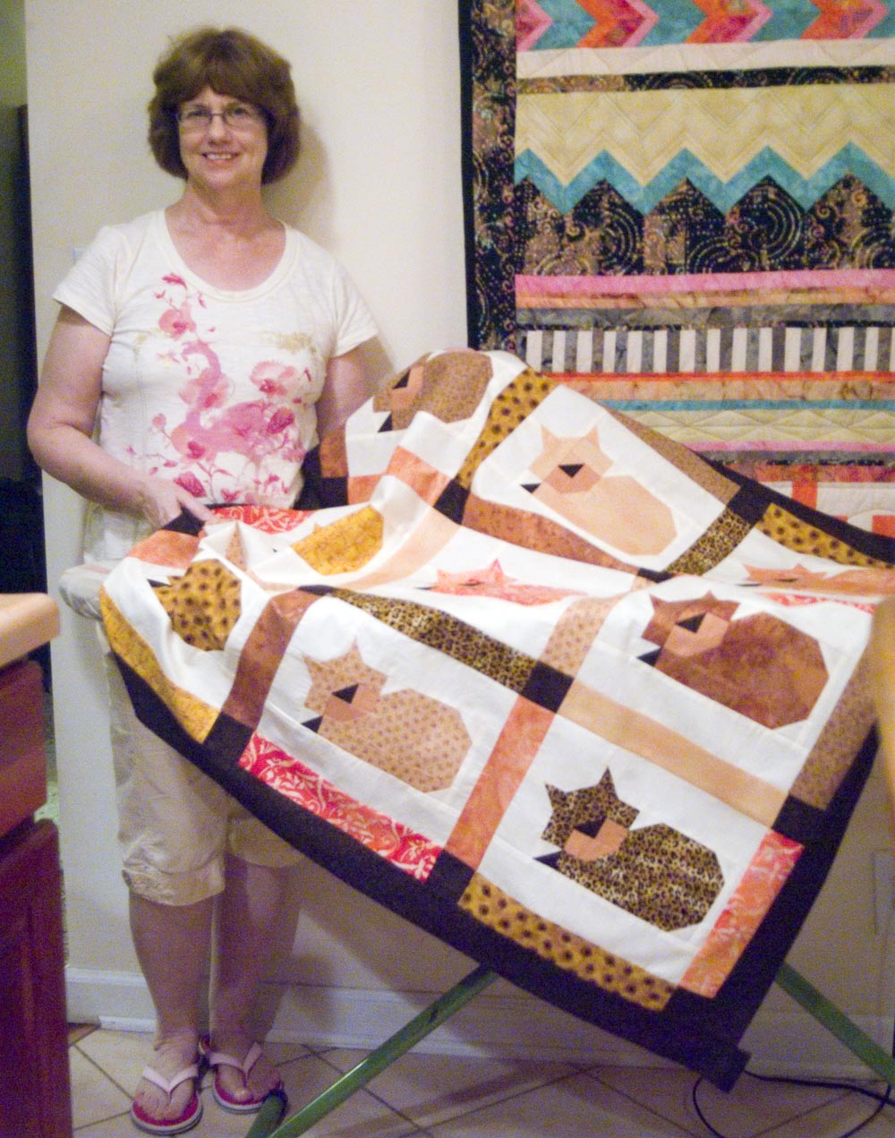 woman with quilt