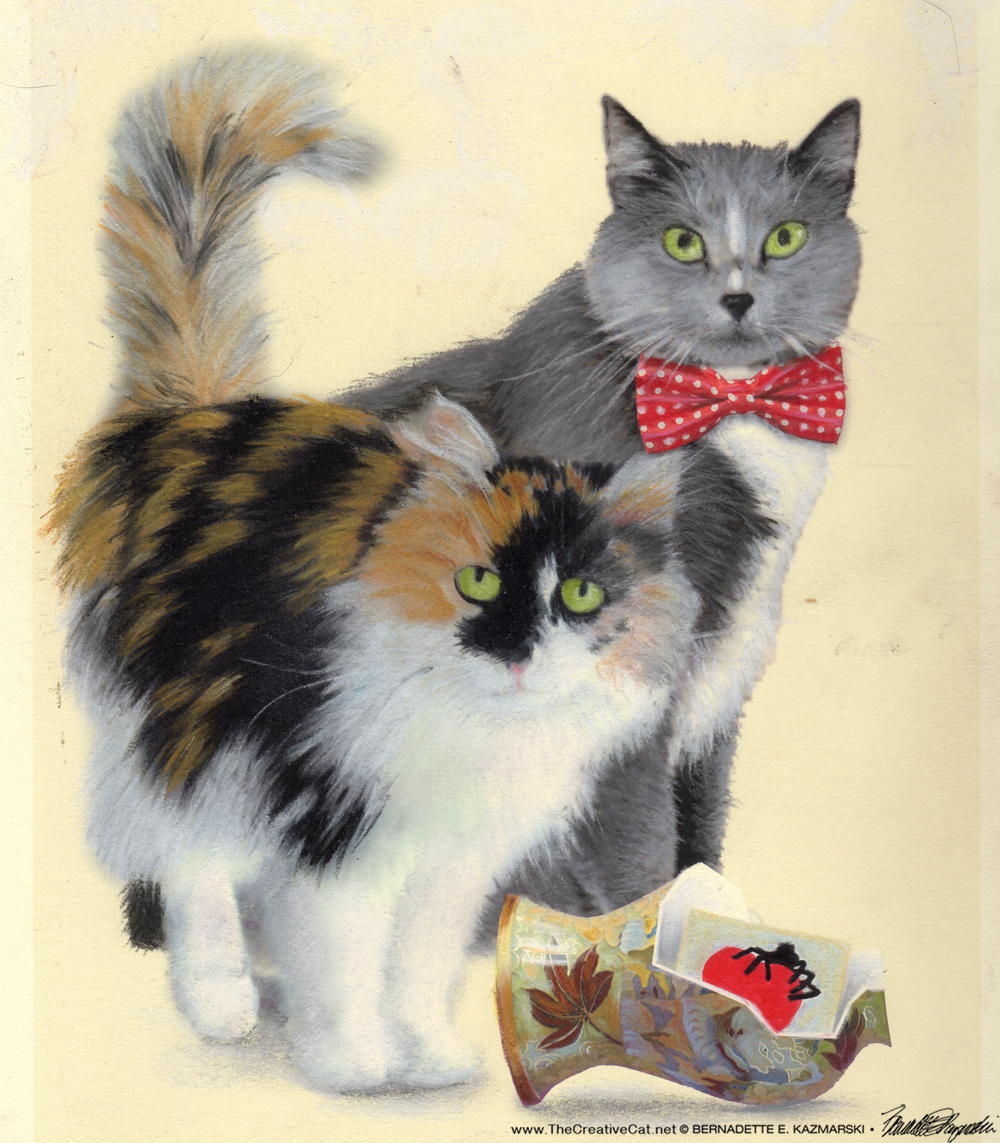 The painting for "Merriment, Mayhem and Meows".