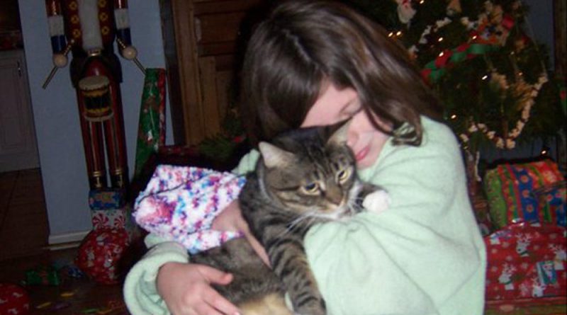 Cassidy and Baby at Christmas.