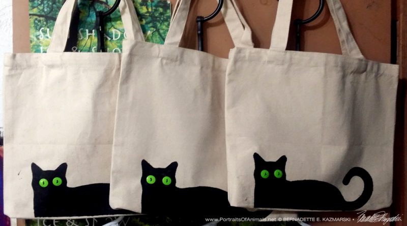 The first three Bella! tote bags I printed.