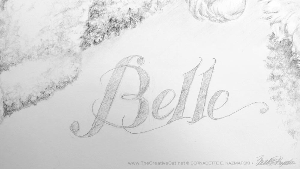 The text added to Belle's portrait.