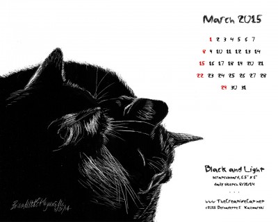 "Black and Light" desktop calendar, 1280 x 1024 for square and laptop monitors