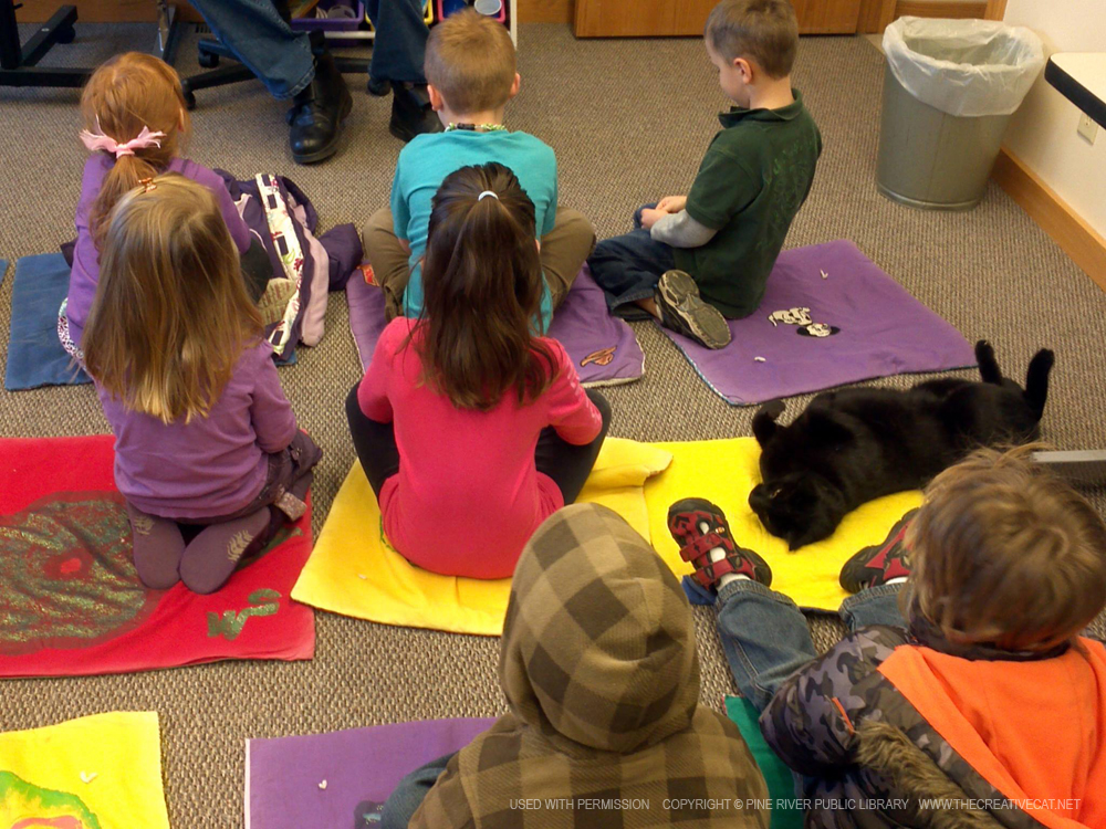 Browser keeps an eye on the young patrons during storytime.