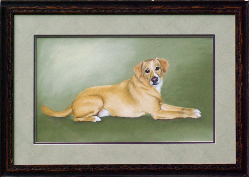 pastel portrait of dog
