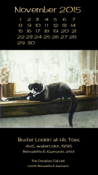 "Buster Lookin' at His Toes" desktop calendar, for 400 x 712 for mobile phones 