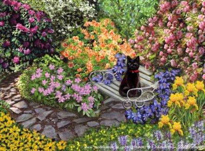 "Mimi in the Formal Garden", pastel, 8 x 10 © Bernadette E. Kazmarski