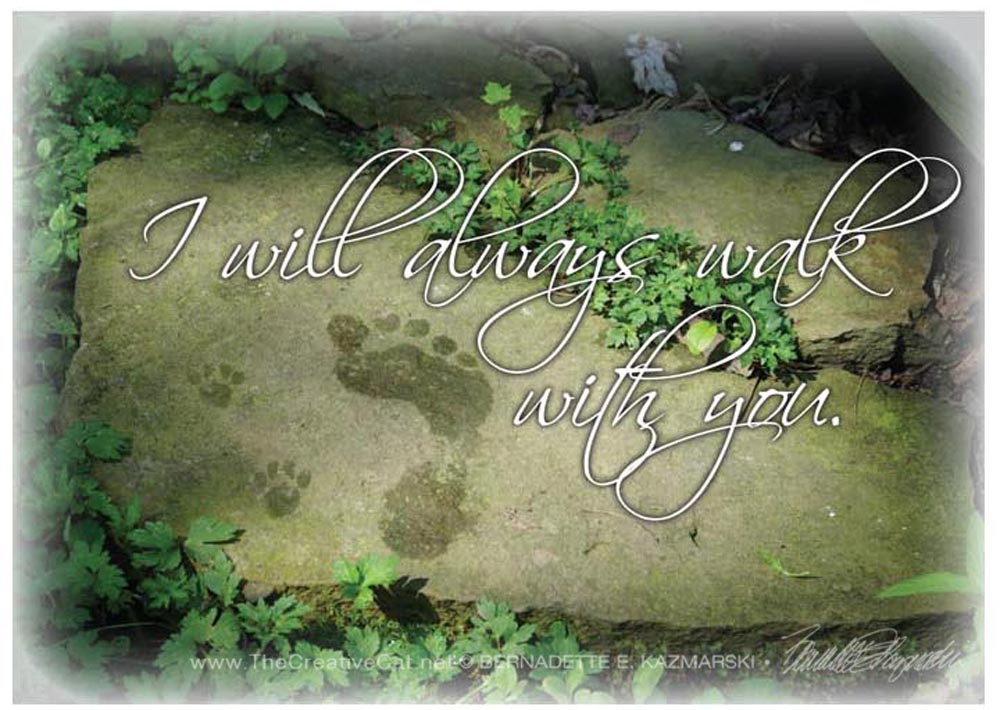 "I Will Always Walk With You" sympathy card.