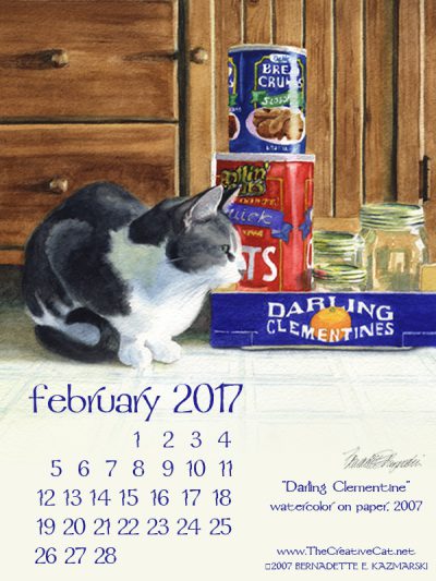 "Darling Clementine" desktop calendar, 600 x 800 for iPad, Kindle and other readers.