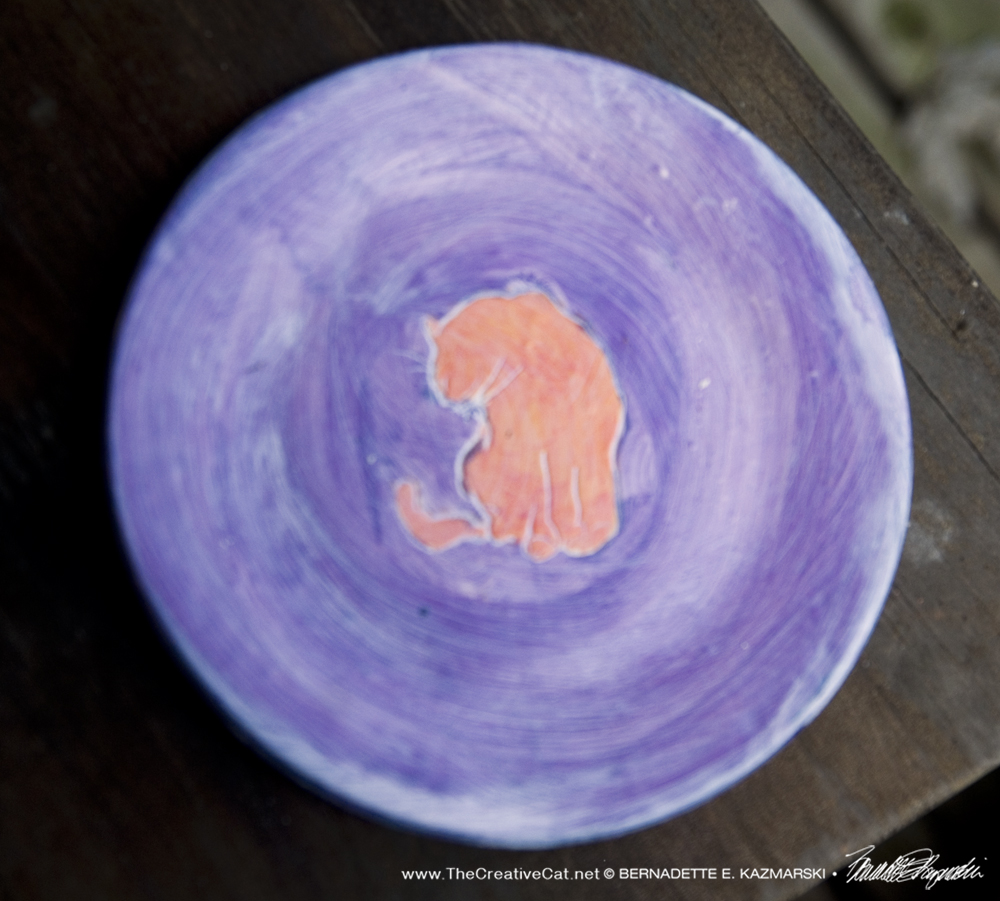 Bath 6″ Decorative Dish in Peach and Purple