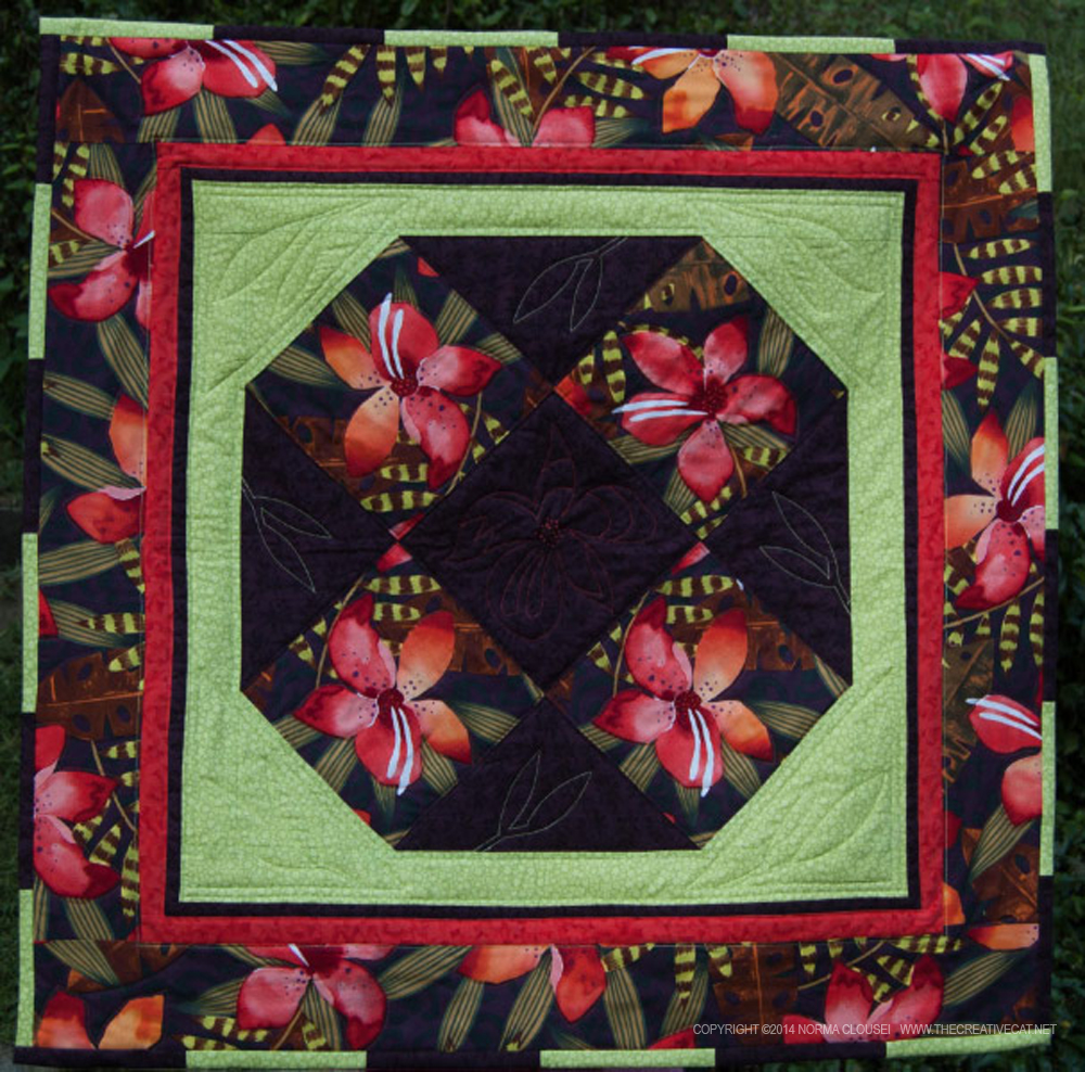 "Lilies", a handmade quit by Norma Clouse to benefit FosterCat.