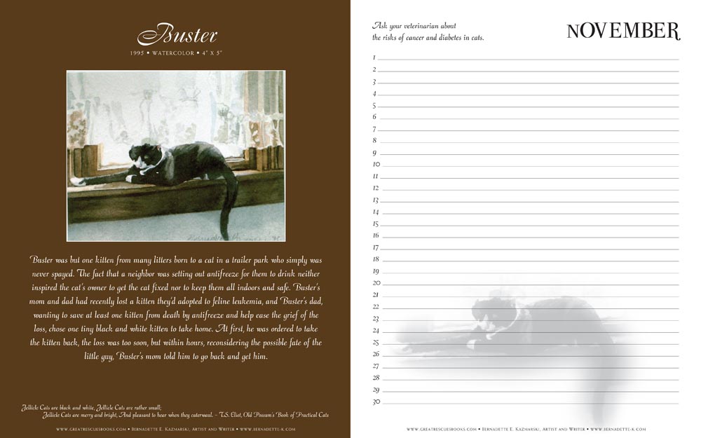 Buster's page in "Great Rescues Day Book"