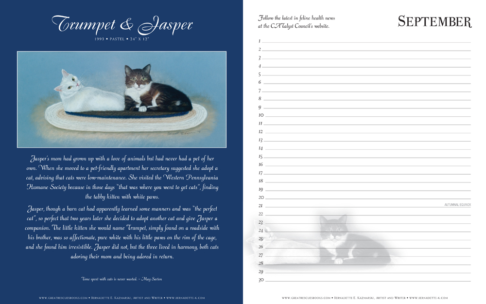 Trumpet and Jasper's page in "Great Rescues Day Book"