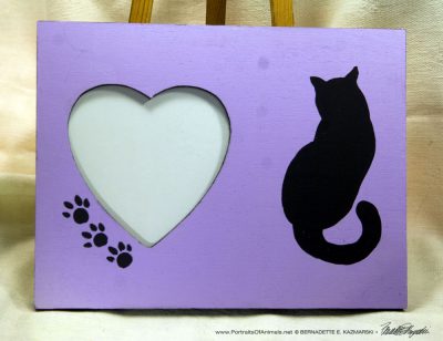 Hearts and Cats Wooden Frame