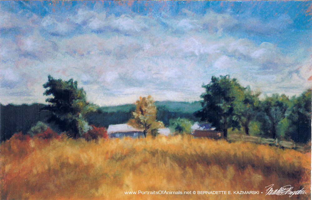 Hilltop Farm, 10" x 12" pastel, 1996 © Bernadette E. Kazmarski